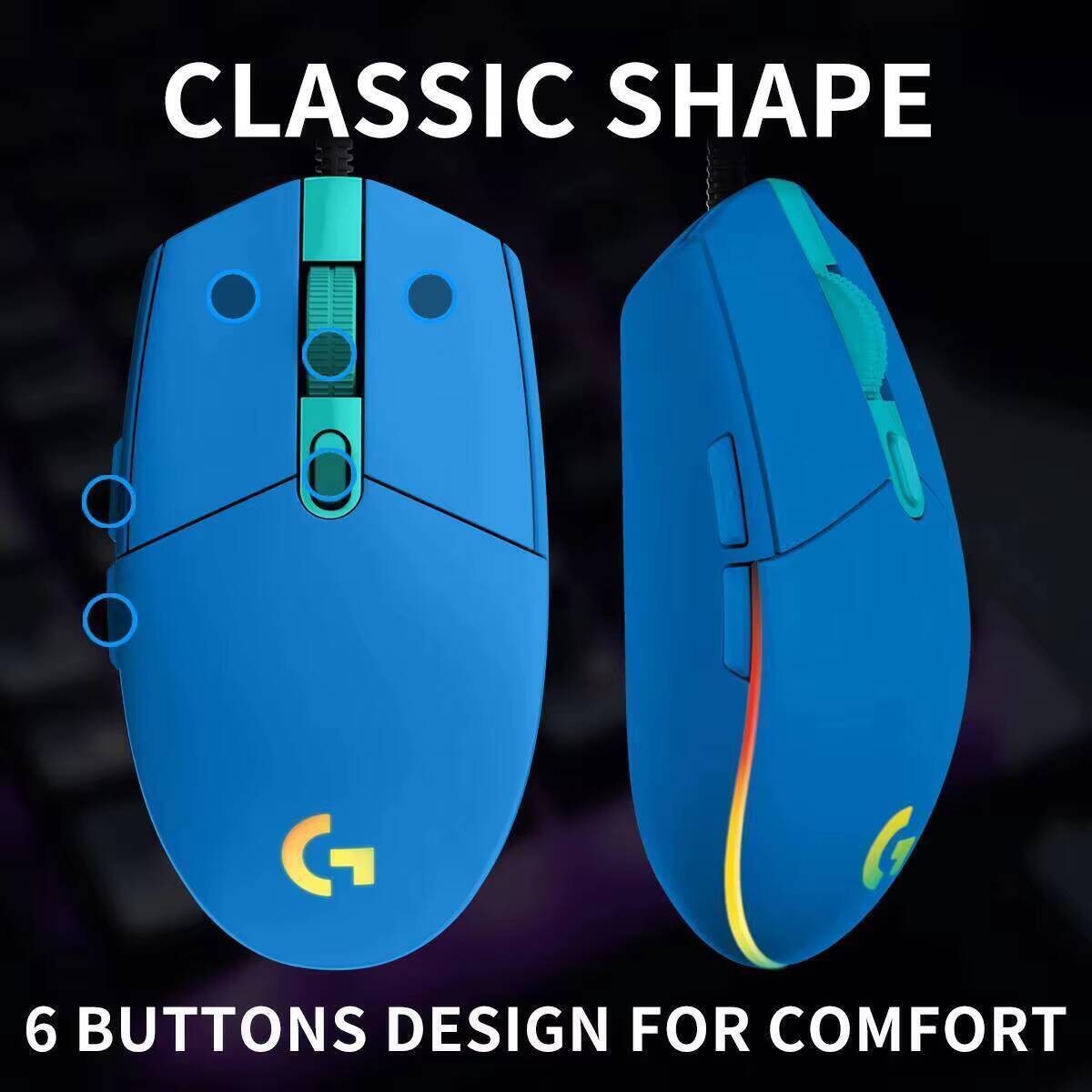 로지텍 G203 LIGHTSYNC 게이밍 유선 마우스  - Logitech Mouse G203 리뷰 및 가격